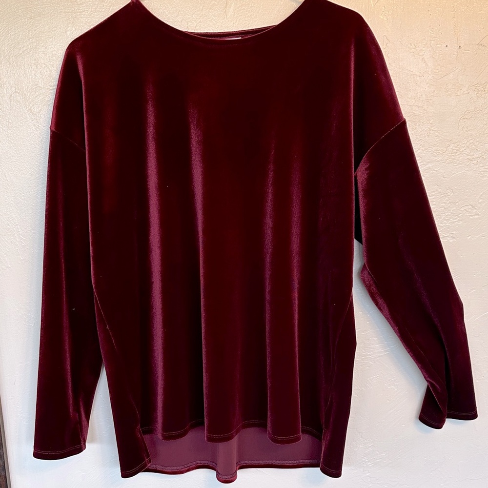 J. Jill Velvet Burgundy Blouse
